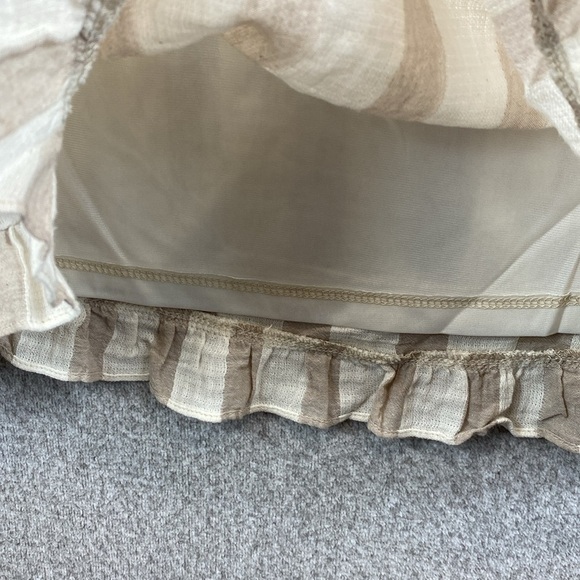 THML sleeveless tunic midi dress boho embroidered neckline tassel ties stripe M - Picture 6 of 12